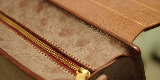 a close-up shot of luxury leather bag