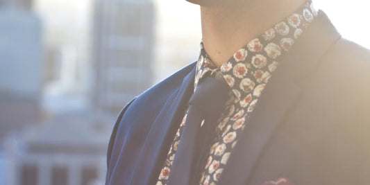 a man with a necktie on