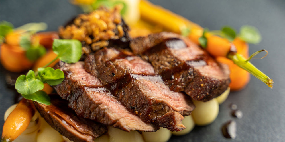 well sliced steaks on a plate