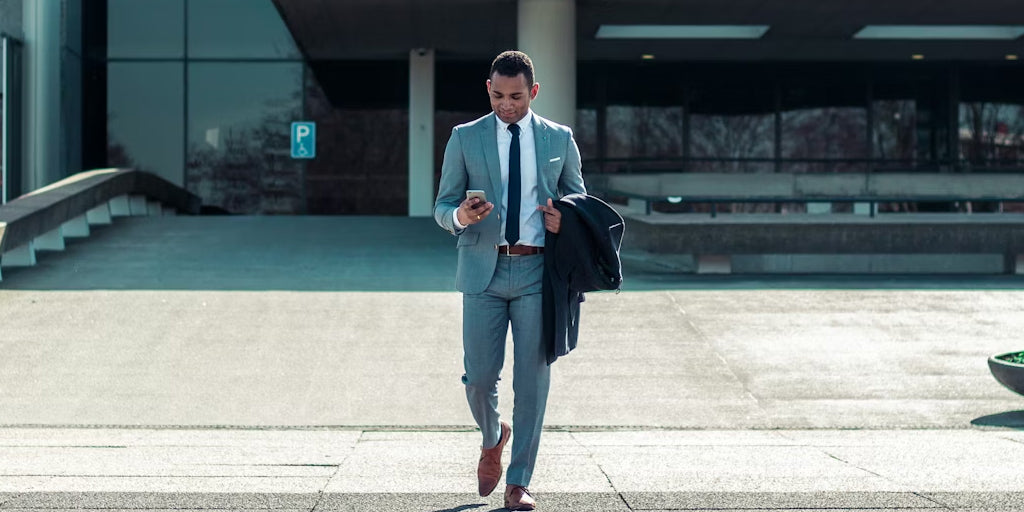 a man walking for business trip