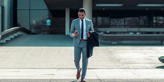a man walking for business trip