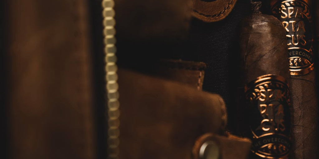 full-grain leather and cigars