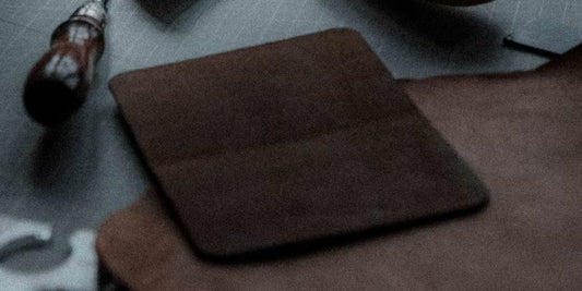 full-grain leather on a working desk