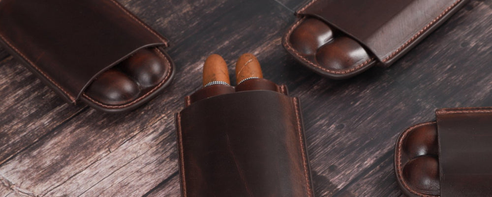 luxury leather cigar case