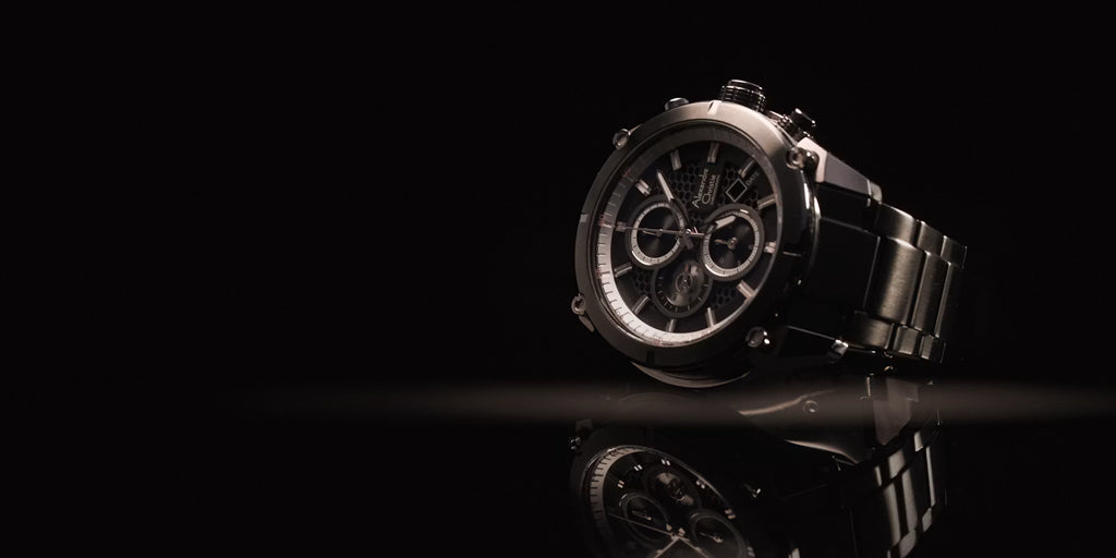 luxury watch on a desk