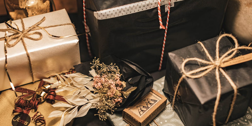 packed gifts on a desk