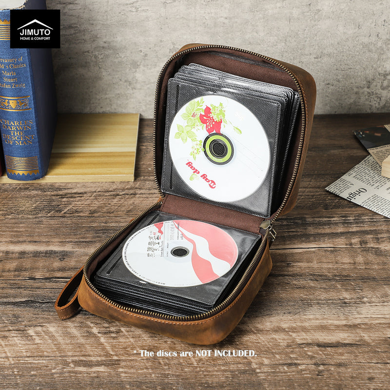 Leather CD/DVD Disk Storage Case JIMUTO CDC