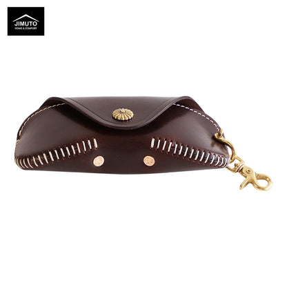 Handcrafted Top-Grain Leather Eyewear Case  |Unisex| JIMUTO JEC-BS