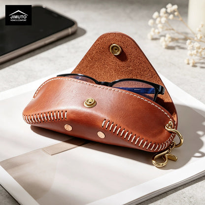 Handcrafted Top-Grain Leather Eyewear Case  |Unisex| JIMUTO JEC-BS