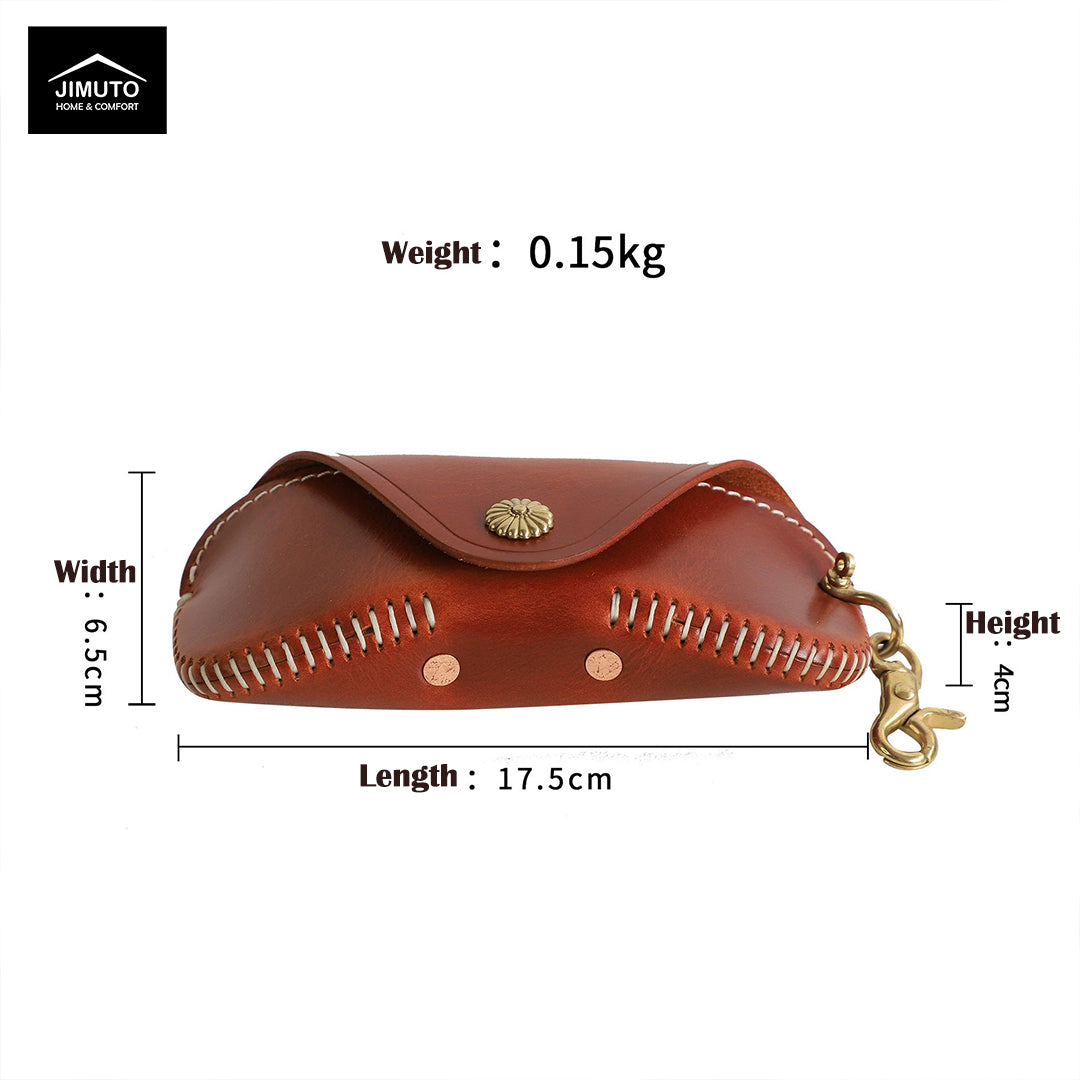 Handcrafted Top-Grain Leather Eyewear Case  |Unisex| JIMUTO JEC-BS
