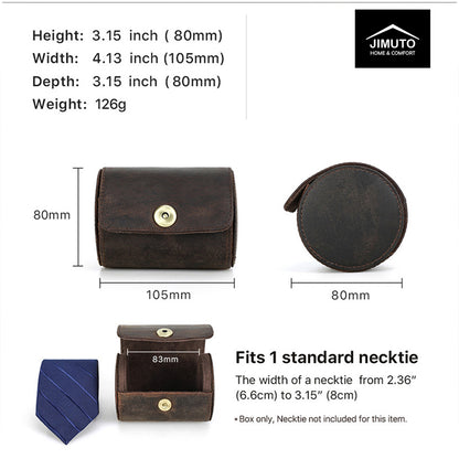 Leather Tie Storage Box — Holds 1 Tie |Unisex| JIMUTO JTC-BS