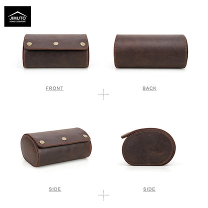 Handcrafted Crazy Horse Leather Double Watch Case| Unisex| JIMUTO JW-CB