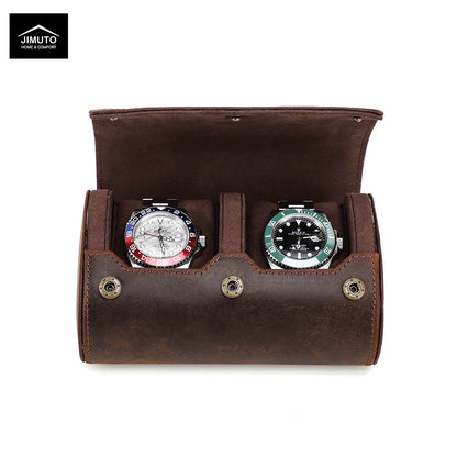Handcrafted Crazy Horse Leather Double Watch Case| Unisex| JIMUTO JW-CB