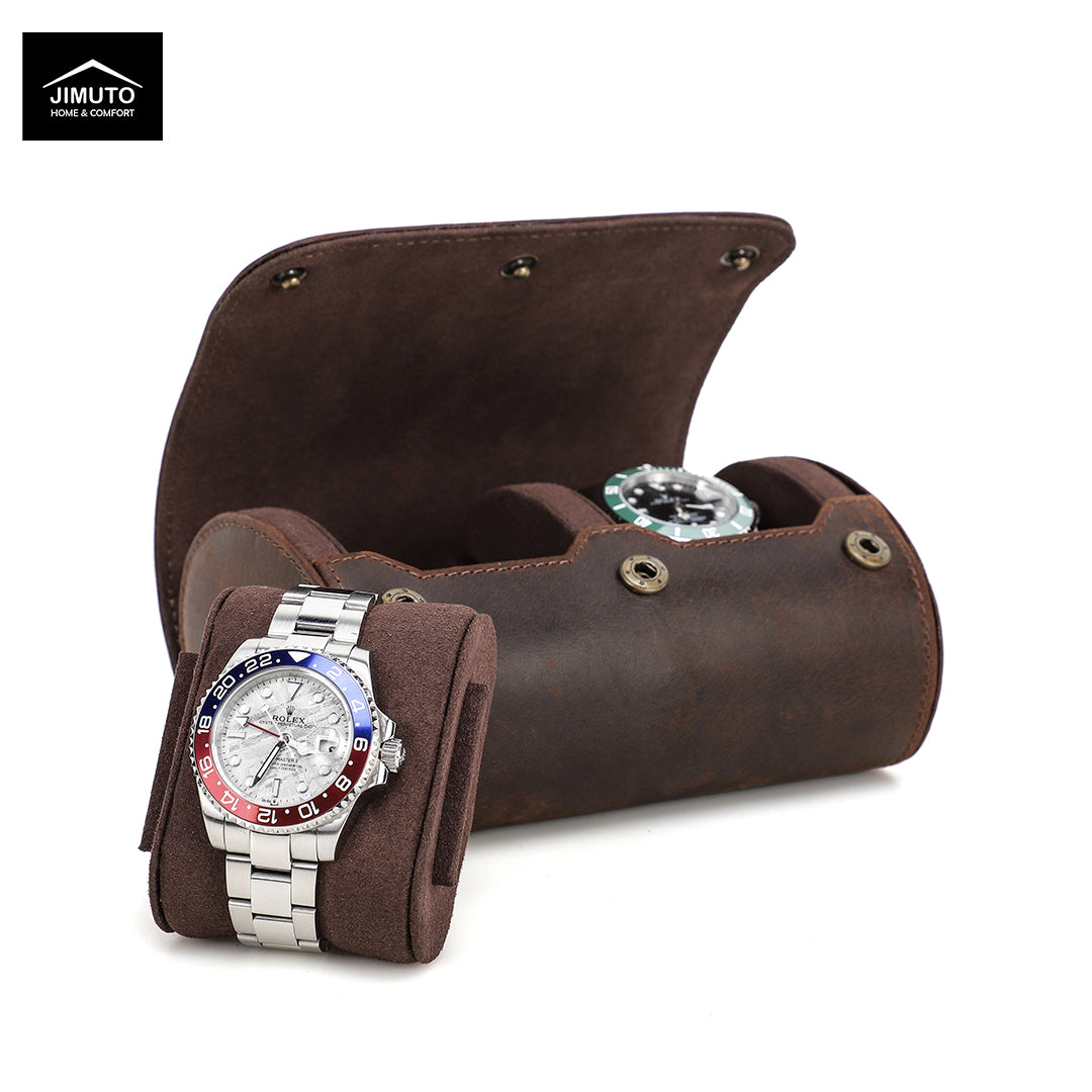 Handcrafted Crazy Horse Leather Double Watch Case| Unisex| JIMUTO JW-CB