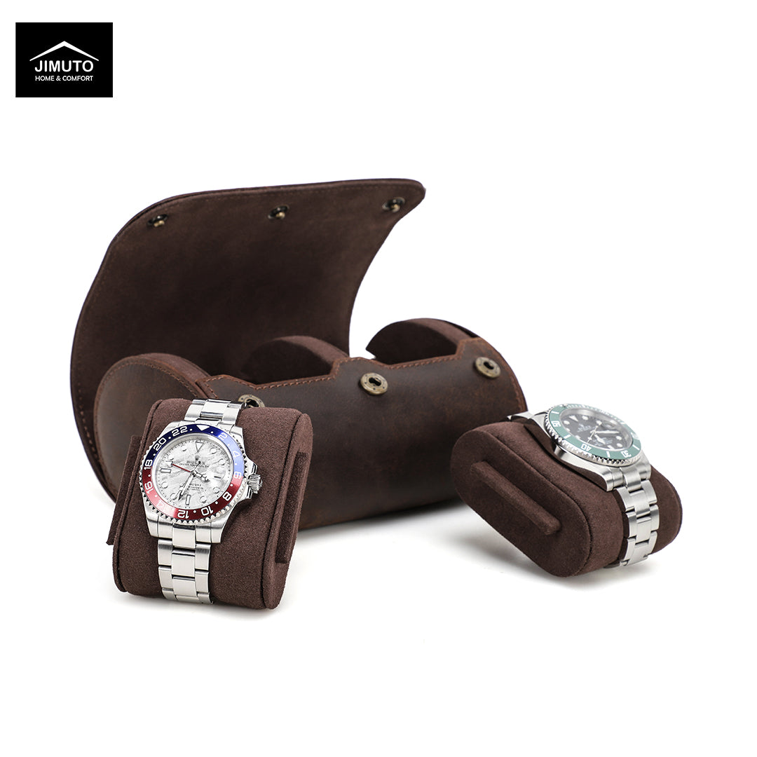 Handcrafted Crazy Horse Leather Double Watch Case| Unisex| JIMUTO JW-CB