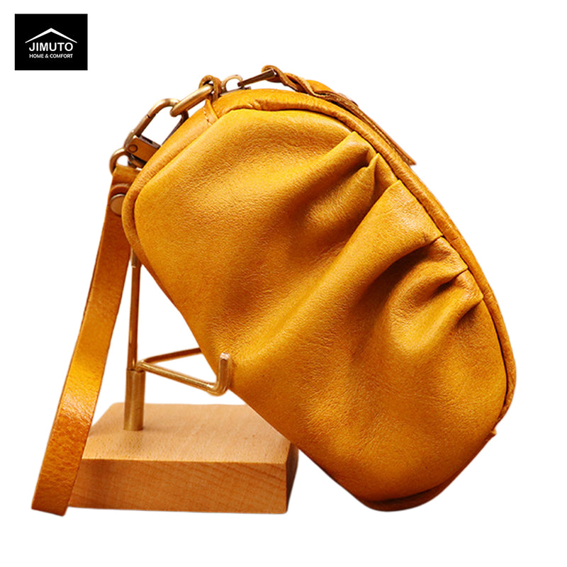 Vegetable-tanned Leather Vintage Wrinkled Pouch | Ladies | JIMUTO ELC