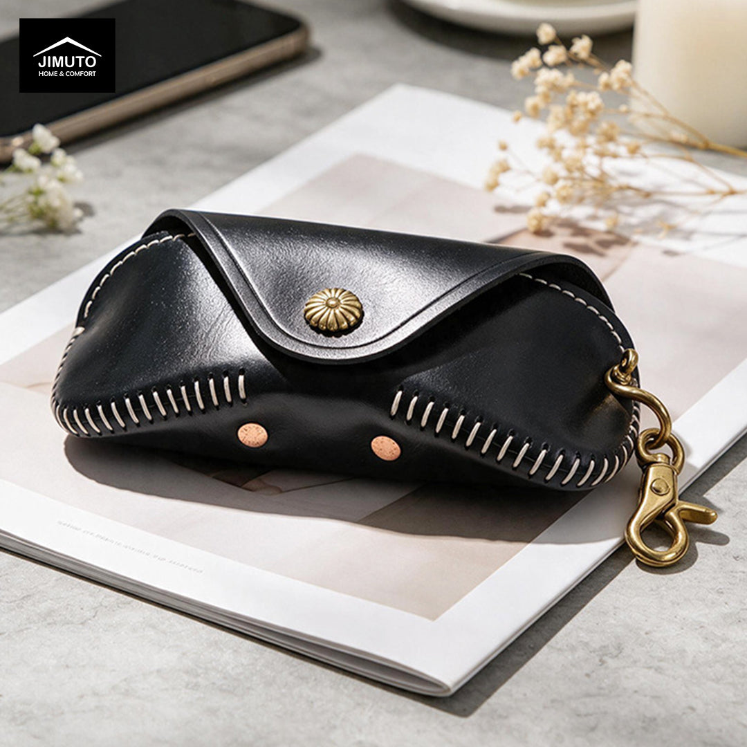 Handcrafted Top-Grain Leather Eyewear Case  |Unisex| JIMUTO JEC-BS