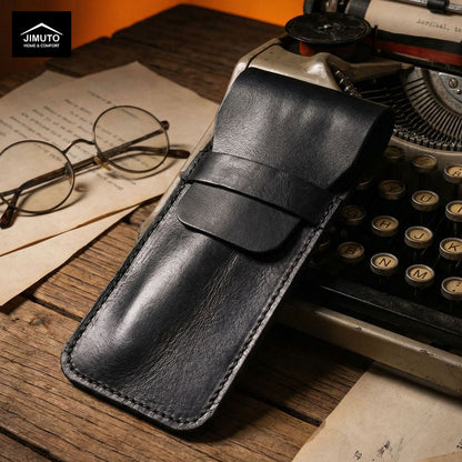 Handmade Top-Grain Cowhide Leather Pen Pouch | for Fountain Pens, Watches & Voice Recorders| Unisex| JIMUTO RLC