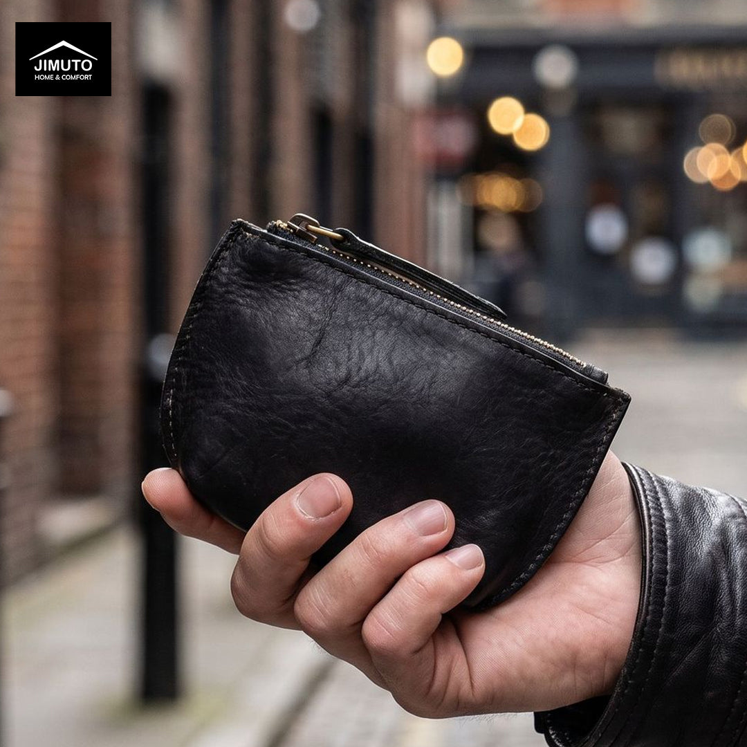Handcrafted Vintage Leather Coin Clutch | Unisex| JIMUTO NLC