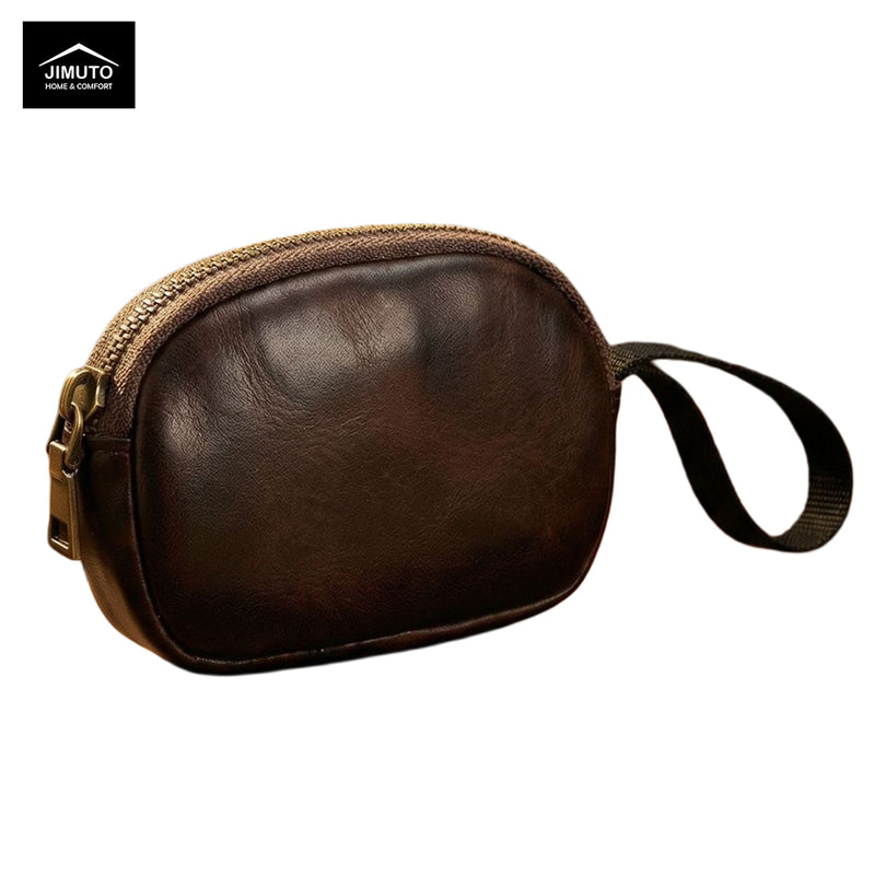 Handmade Top-Grain Cowhide Pouch / Wallet / Retro Coin / Headphone Pouch |Unisex | JIMUTO XLC