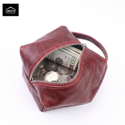 Vegetable-Tanned Leather Mini Bucket Bag | Unisex| JIMUTO LBB